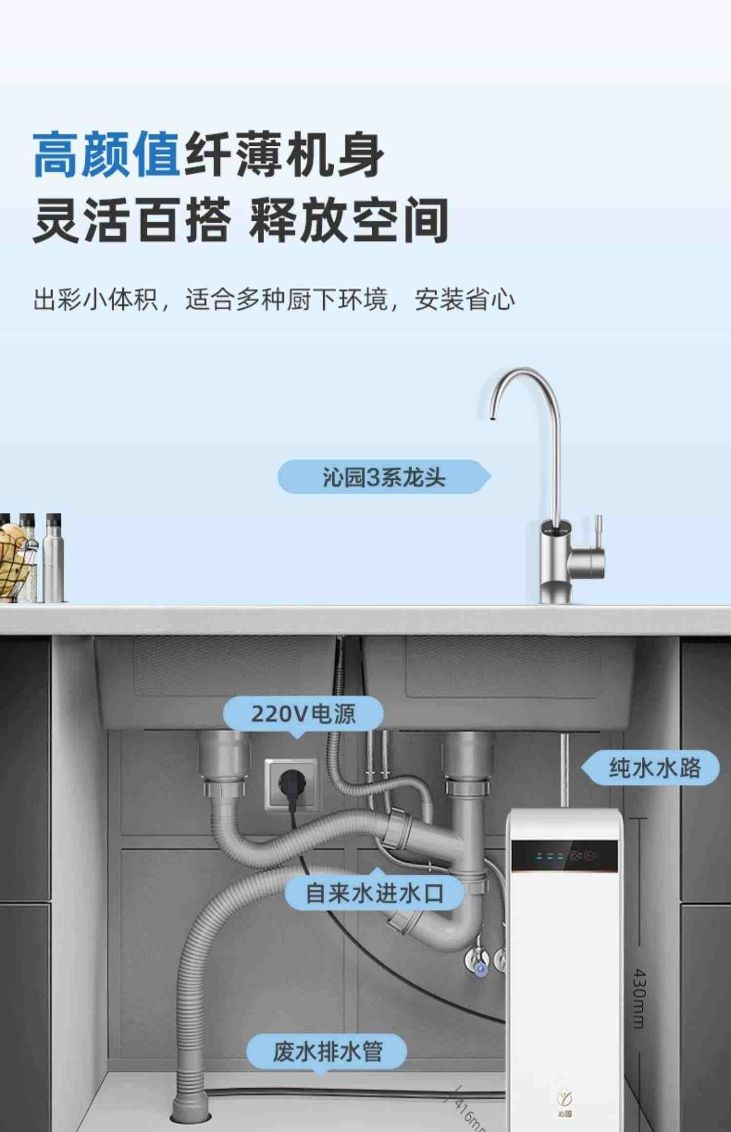 沁园净水器1000G家用RO反渗透直饮过滤器旗舰店官网自来水31042