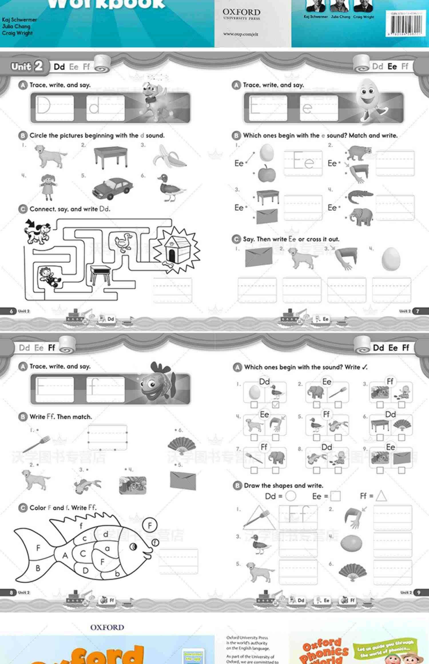 新版牛津少儿英语自然拼读世界Oxford Phonics World 1/2/3/4/5级别 学生书+练习册+APP激活码oxfordphonicsworld原版进口教材