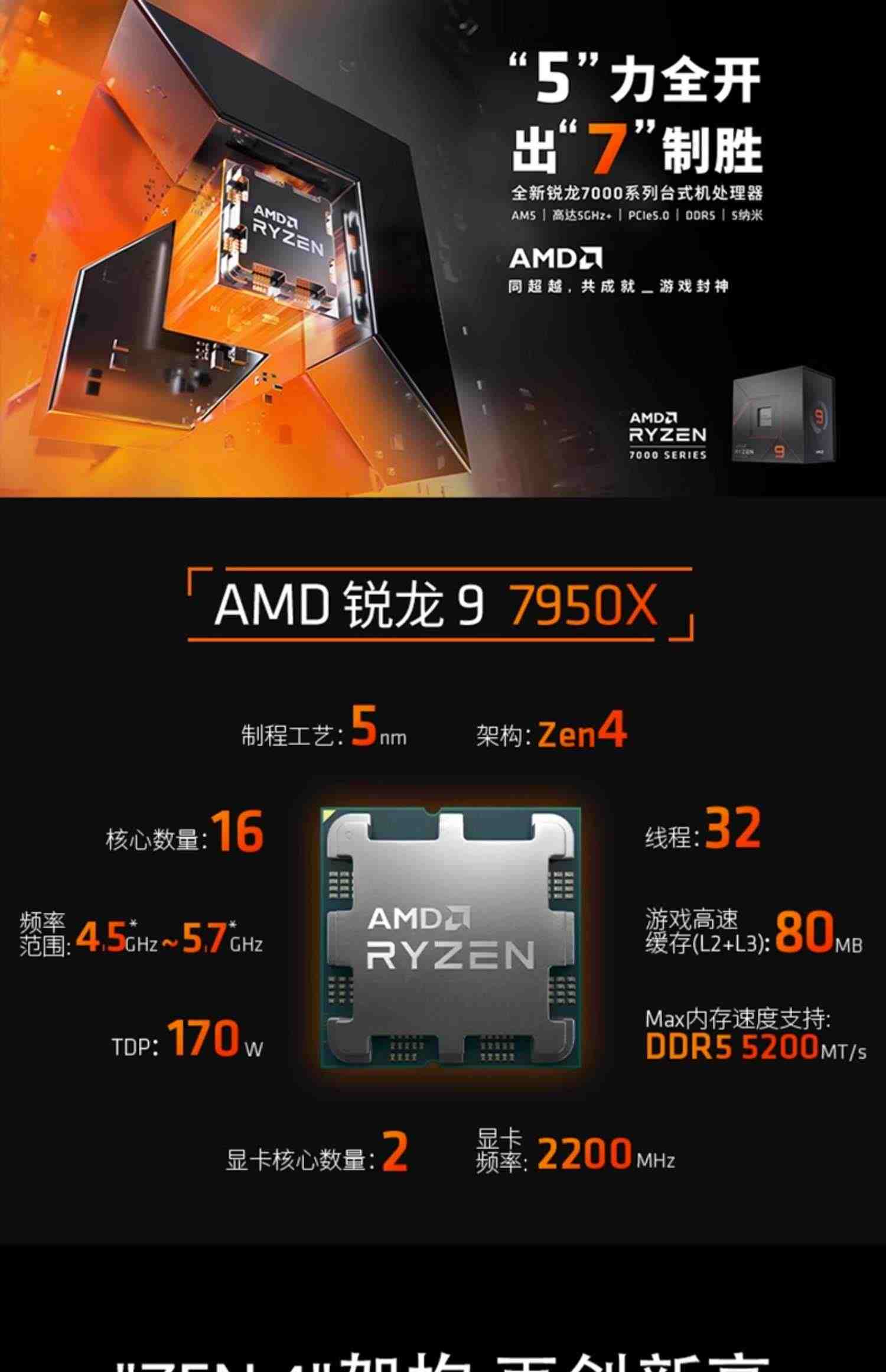 AMD锐龙R9 7950X/7900X华硕X670E/B650台式机电脑游戏CPU主板套装