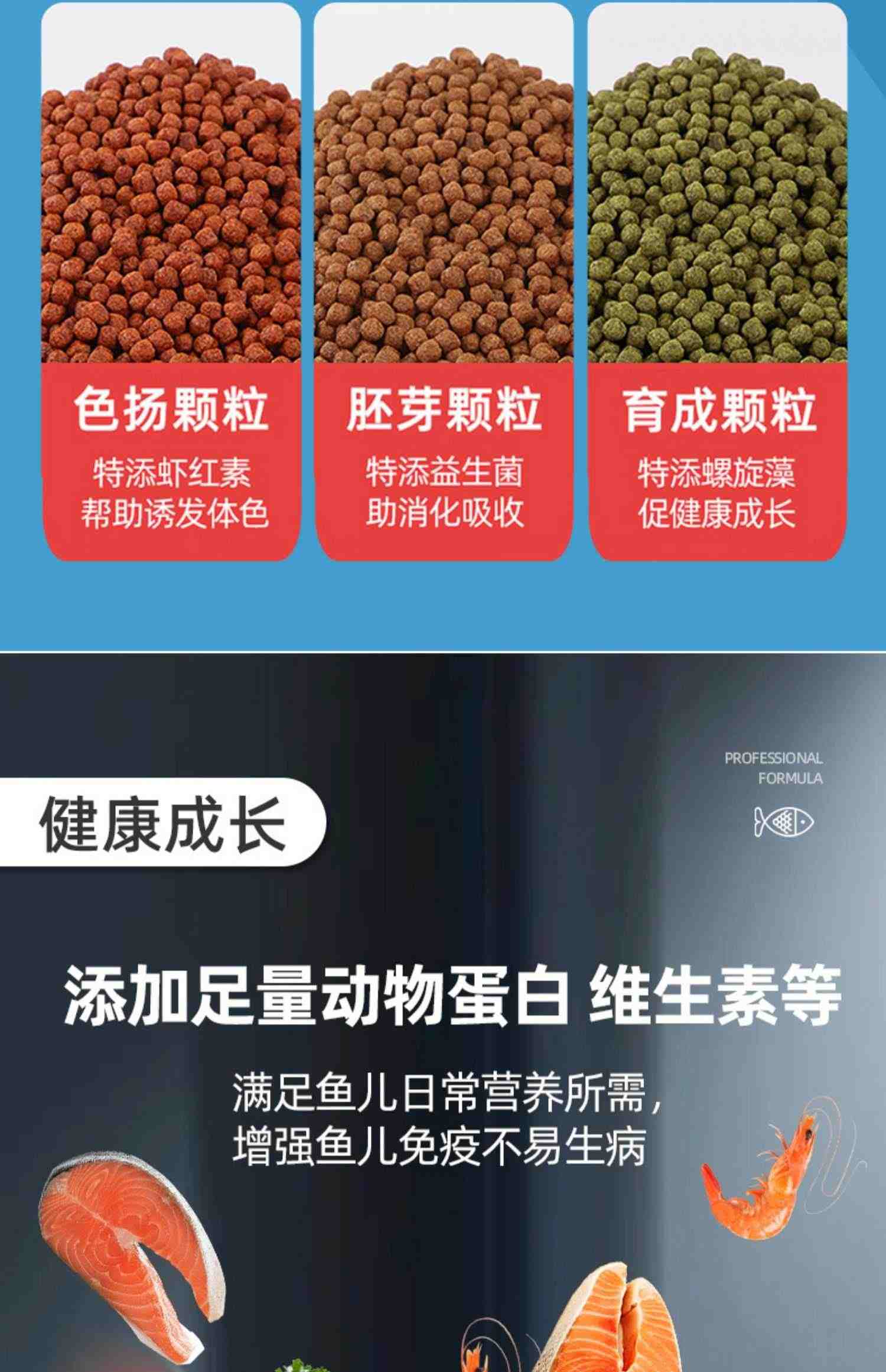 鱼食金鱼锦鲤鱼饲料小颗粒鱼粮观赏鱼家用小金鱼专用上浮小型鲤鱼