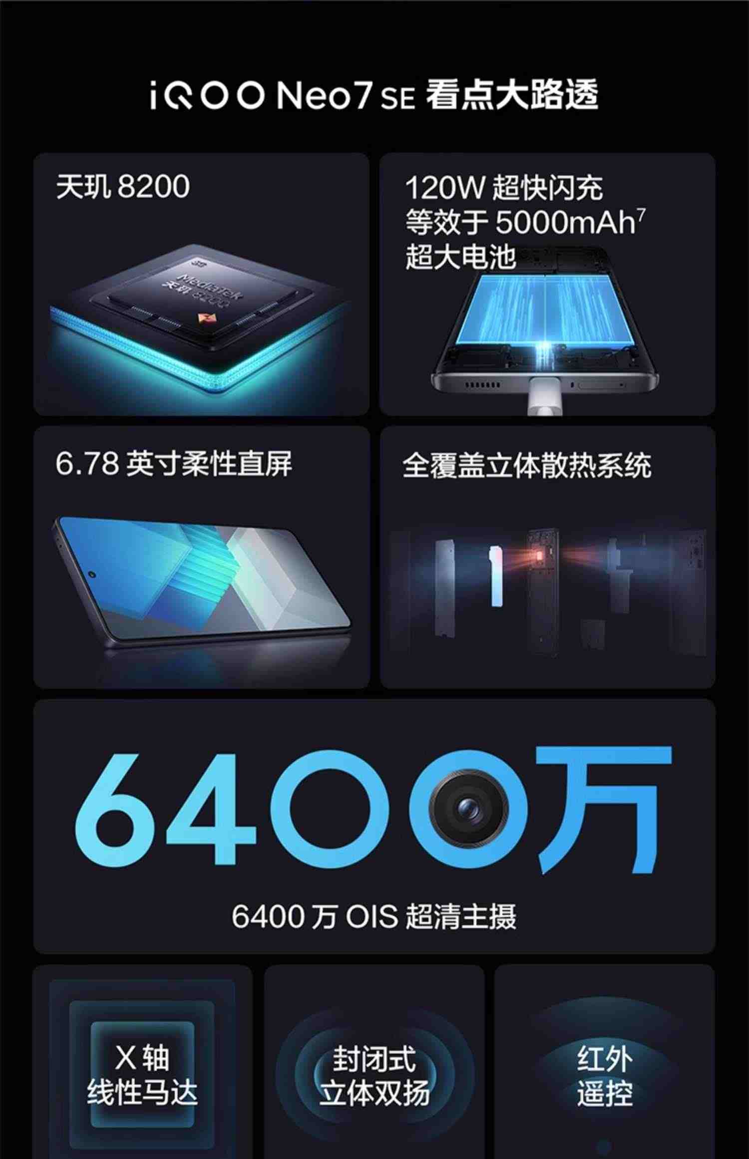 【直播间限时赠耳机】vivo iQOO Neo7 SE新品天玑8200官方旗舰店官网智能5g游戏电竞手机爱酷neo6neo5 neo7