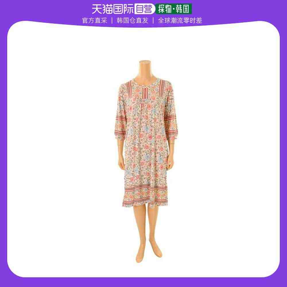 韩国直邮[VENUS] 弹性 花朵 扎染细节 家居服 连衣裙(PK)-...