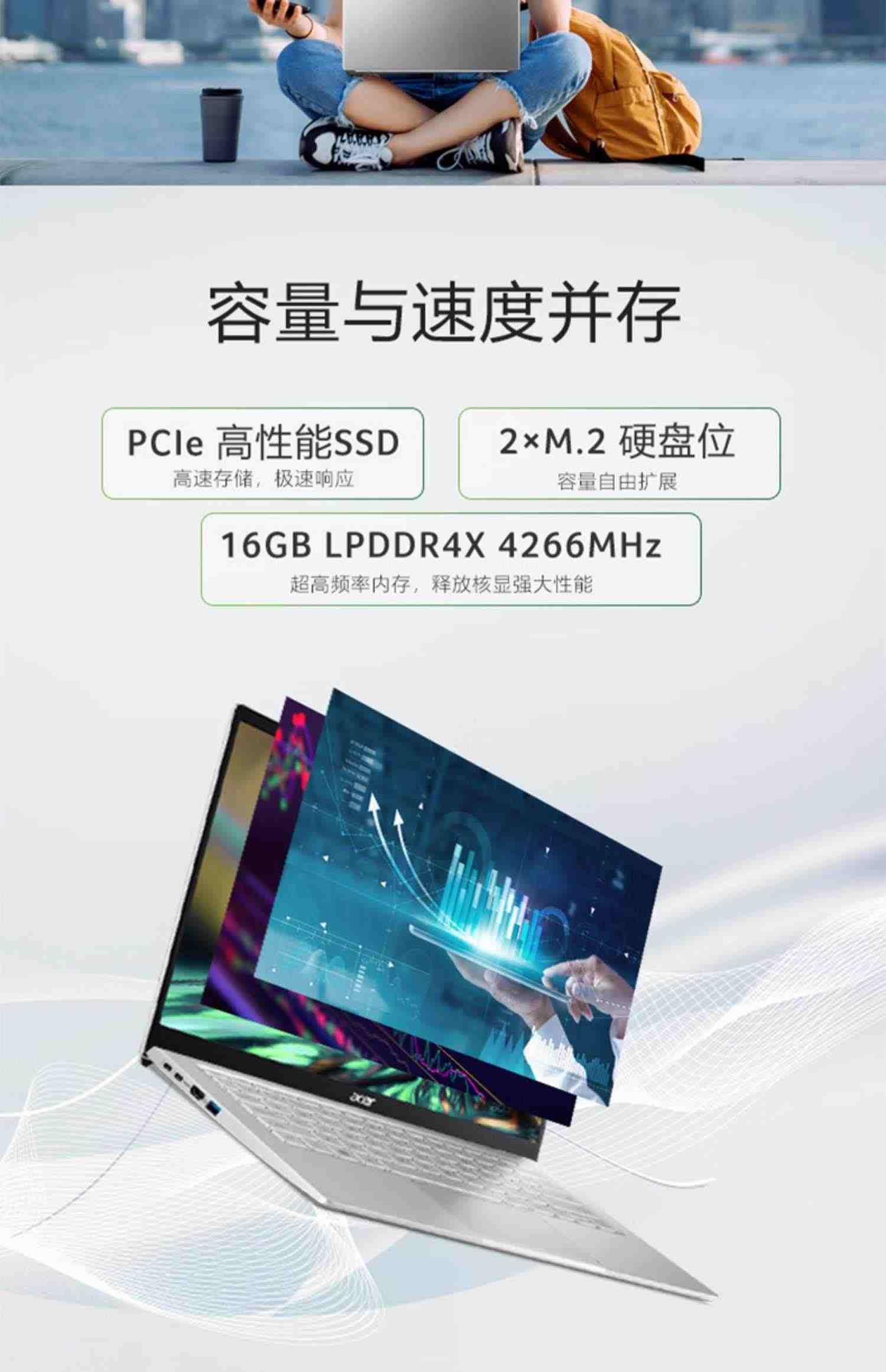 Acer/宏碁 传奇Go 传奇Edge 14英寸高色域全新AMD锐龙R5/R7学生办公轻薄游戏手提女生笔记本电脑SFG14主流本