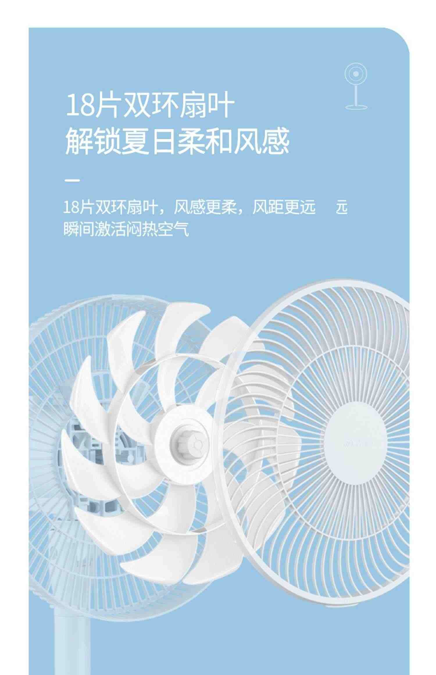 先锋风扇家用18叶大风力卧室客厅遥控定时节能摇头台式落地电风扇