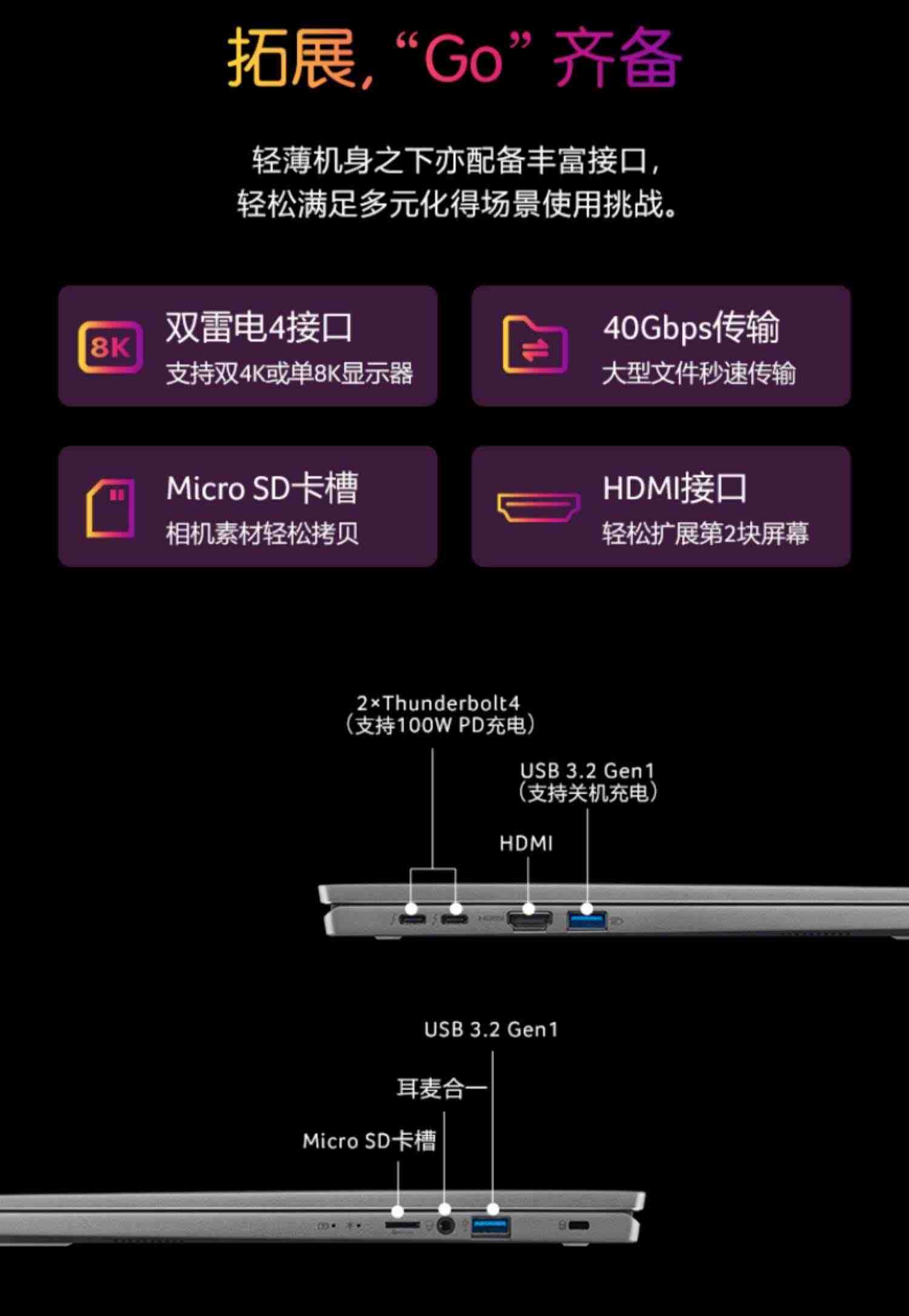 [新品首发]Acer/宏碁非凡Go16/14 2023全新13代酷睿i5 Evo认证 16英寸3.2K OLED屏120Hz轻薄办公本笔记本电脑