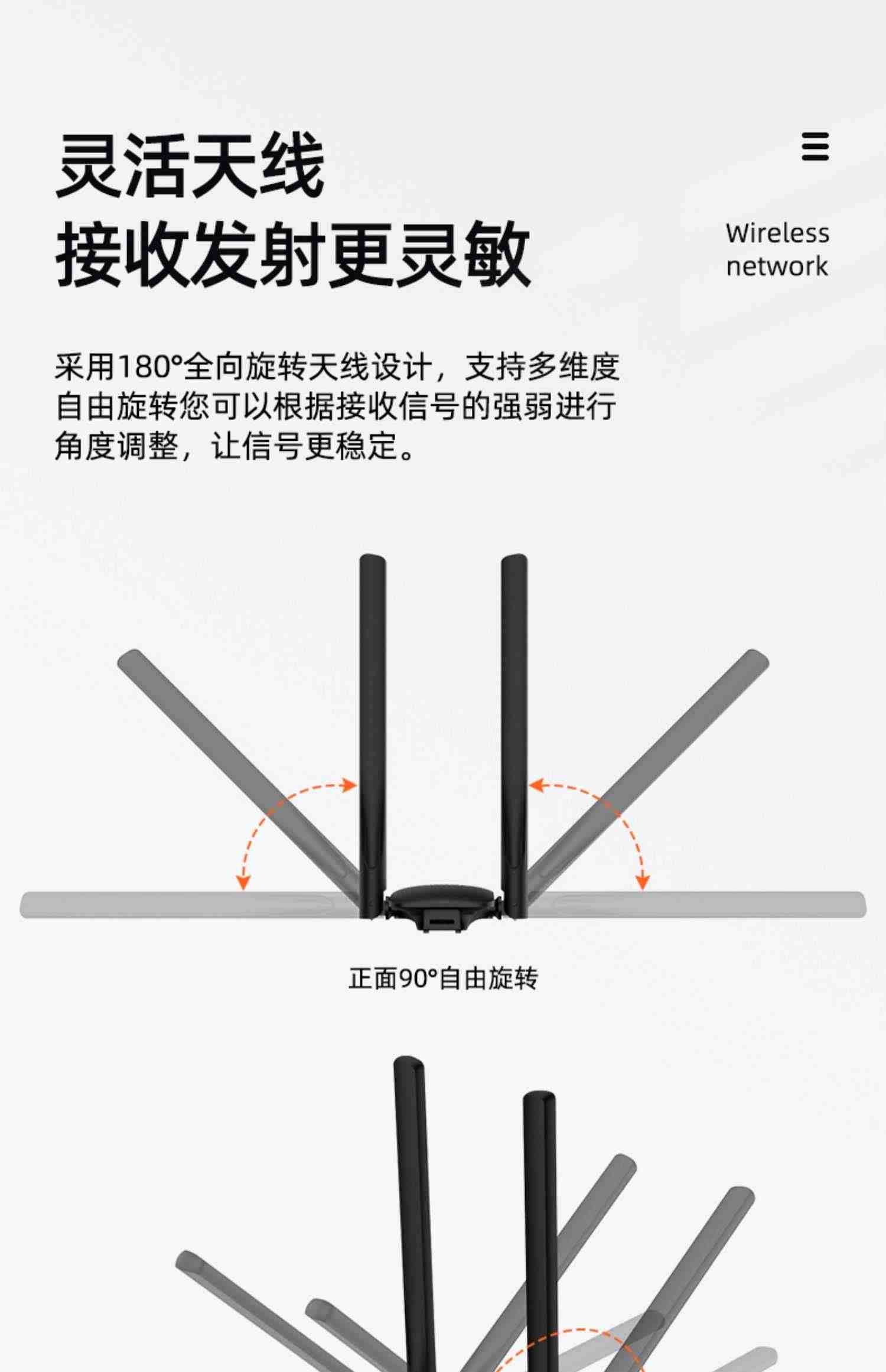 EDUP 1300M无线网卡免驱动wifi接收器双频5G千兆3.0USB延长天线台式机电脑笔记本热点适配器外置发射AP大功率