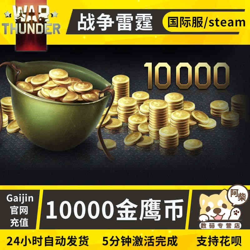 War Thunder 战争雷霆 10000 金鹰币 steam 国际...