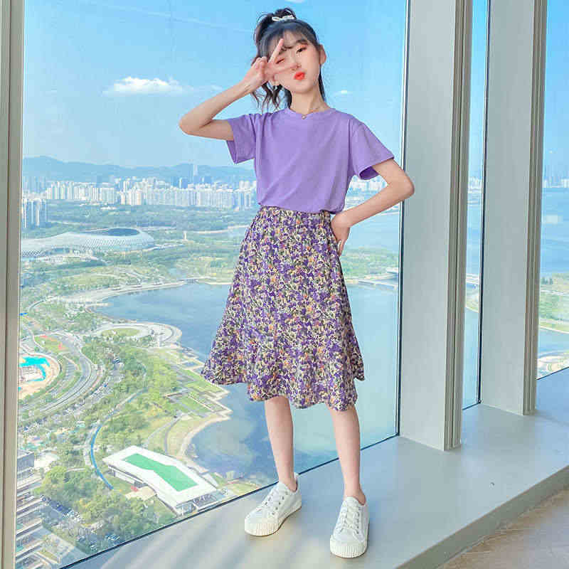 女童夏装网红套装洋气套裙2023新款韩版儿童夏季碎花裙子两件套潮...