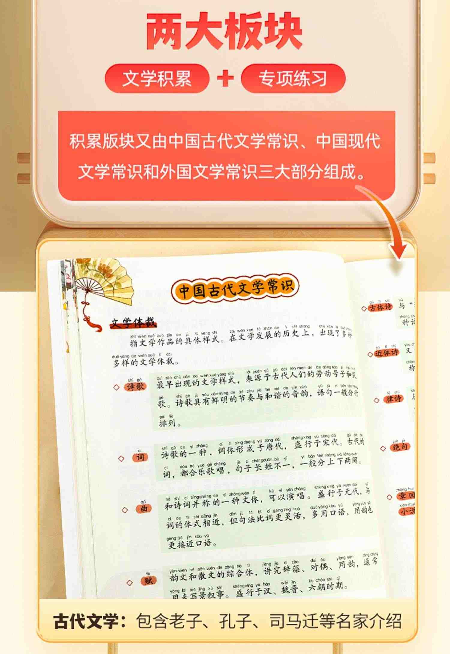 斗半匠小学生必背文学常识小学语文基础知识优美句子积累大全手册注音版中国古代现代国外文学知识点集锦注释赏析小学生必背古诗词