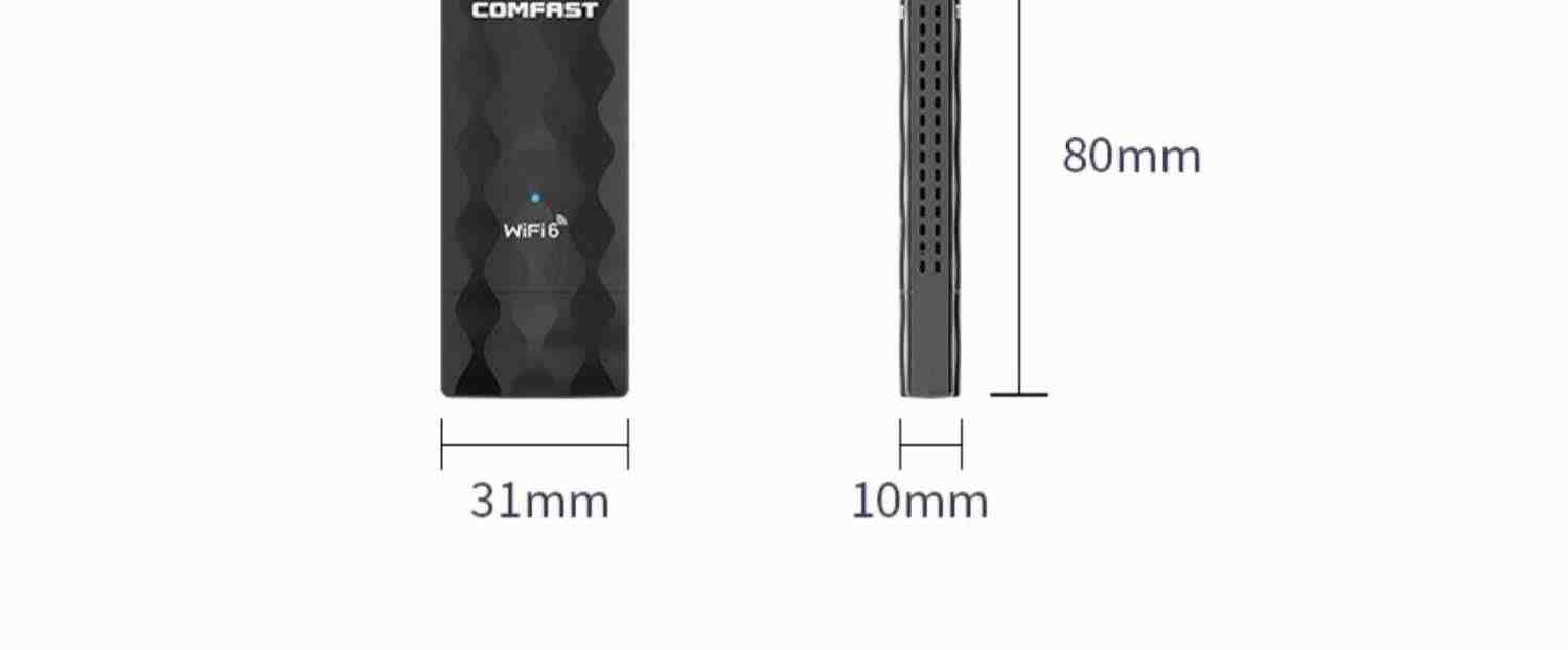 COMFAST CF-951AX WiFi6电竞无线网卡台式机千兆5G双频1800M信号穿墙外置USB3.0笔记本电脑wifi6接收器