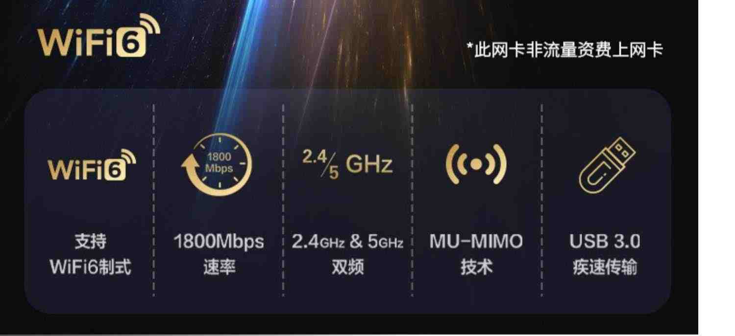 【首款USB3.0无线wifi6网卡】ASUS华硕USB-AX56 无线wifi6网卡接收器台式机笔记本电脑免驱动千兆5G双频外置