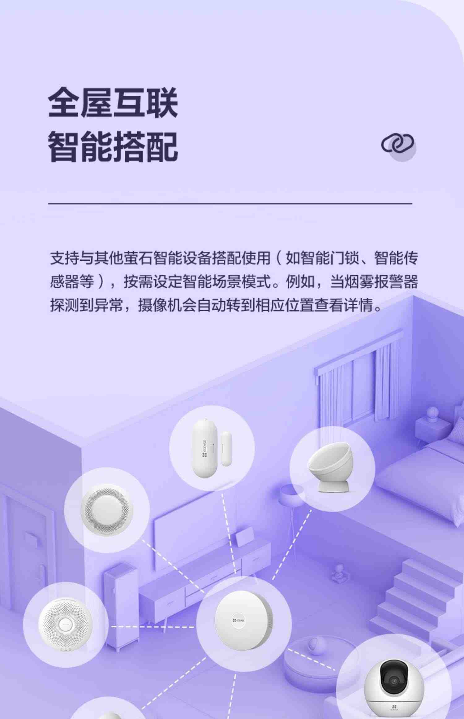 萤石新C6c精灵球5MP网络摄像头360全景家用智能家居手机远程监控