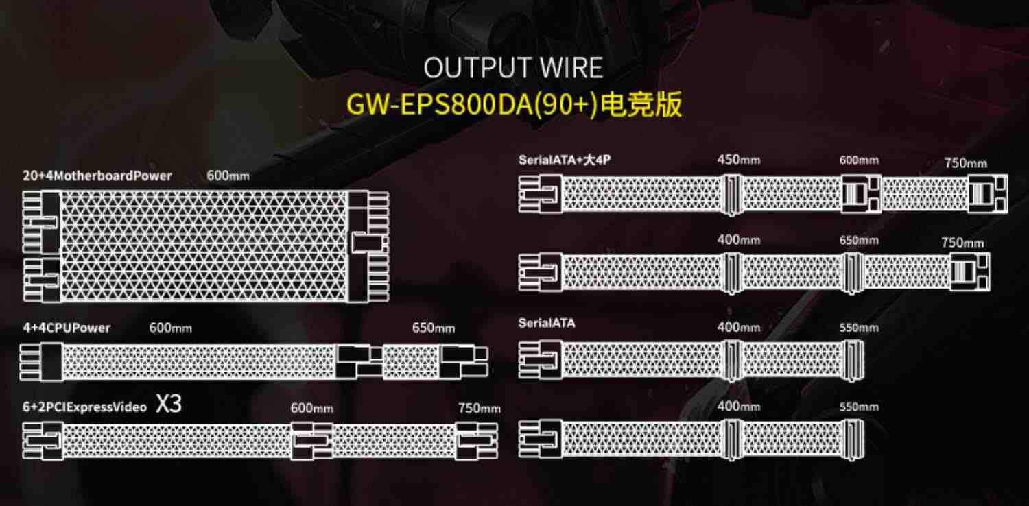 长城巨龙金牌全模组800/1000W/1250W电竞版台式机电脑电源4080/90