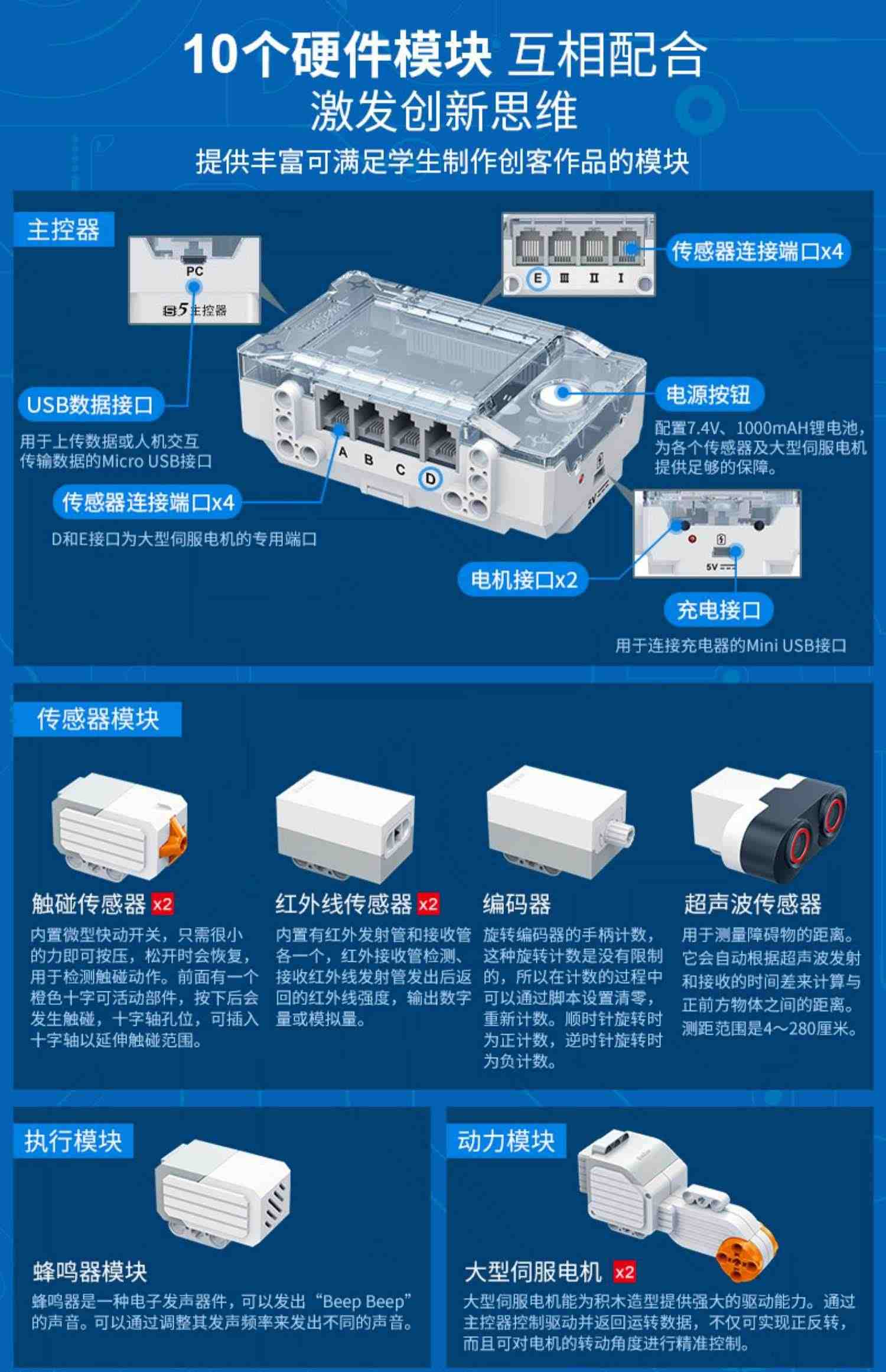 少儿steam可编程机器人积木课程教具套装scratch儿童小学生青少年