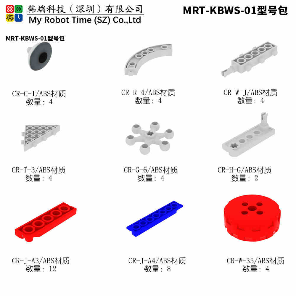 韩端幼儿启宝系列配件包 教育机器人教具可多模型搭建积木机器人...