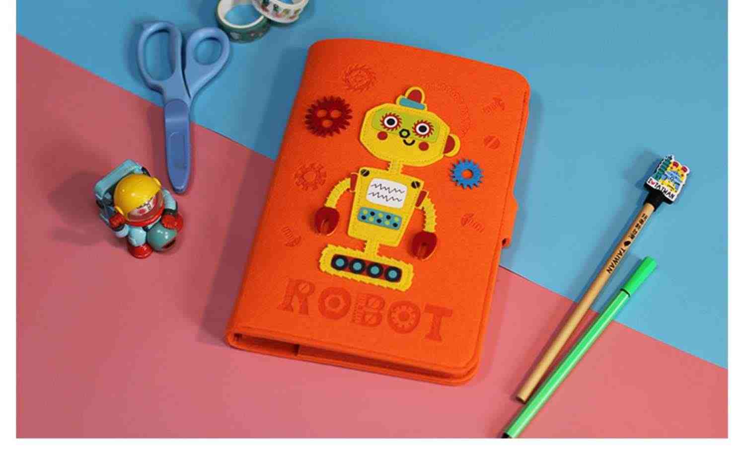 顽创意 Robot第二弹机器人a5活页手帐学生读书笔记本子送六一儿童礼物礼品日记diy工作记事批发定制文具