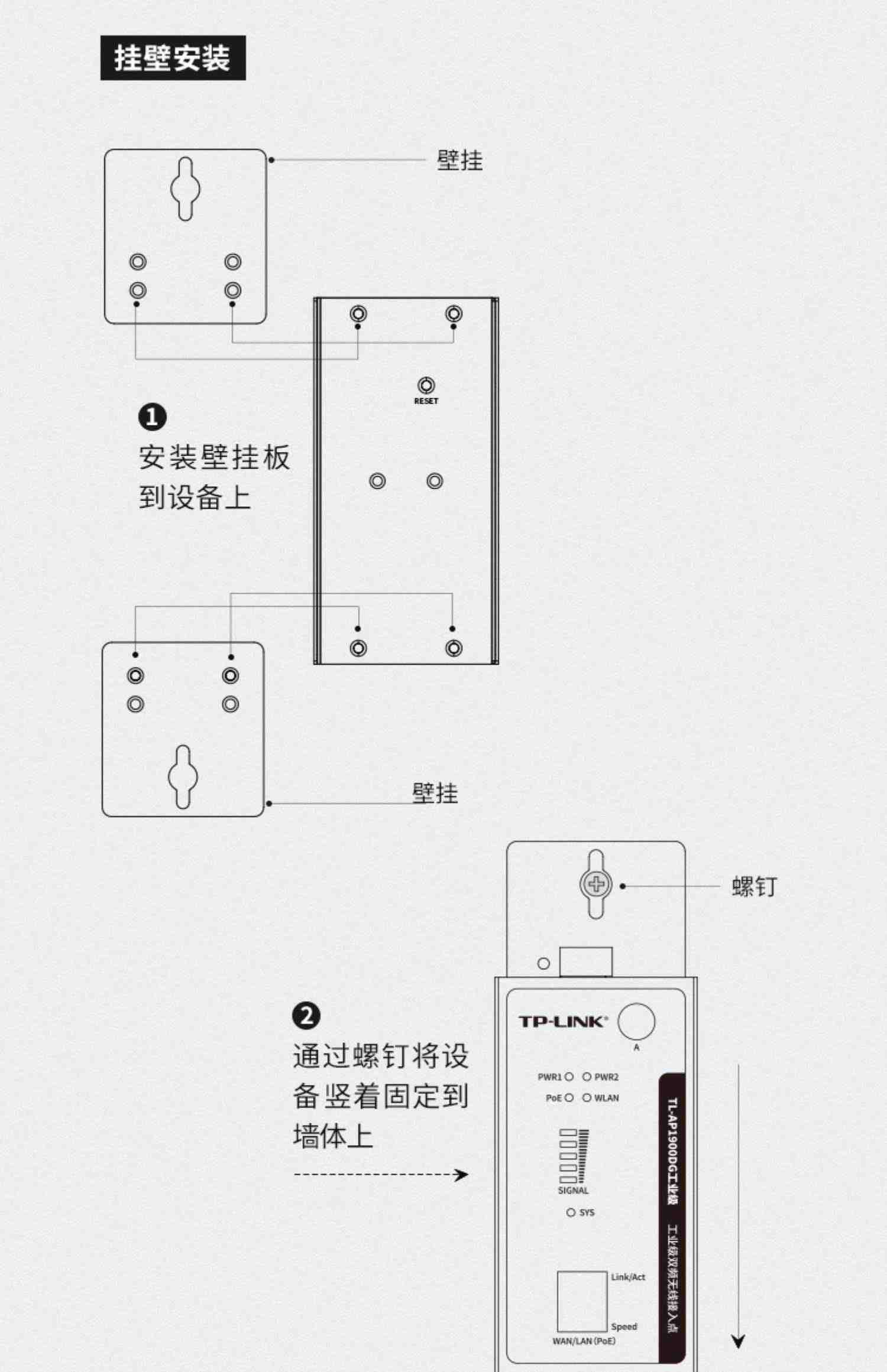 TP-LINK TL-AP1900DG工业级双频无线接入点导轨式1900M无线Ap基站Agv移动小车搬运机器人WiFi网络接收发射器