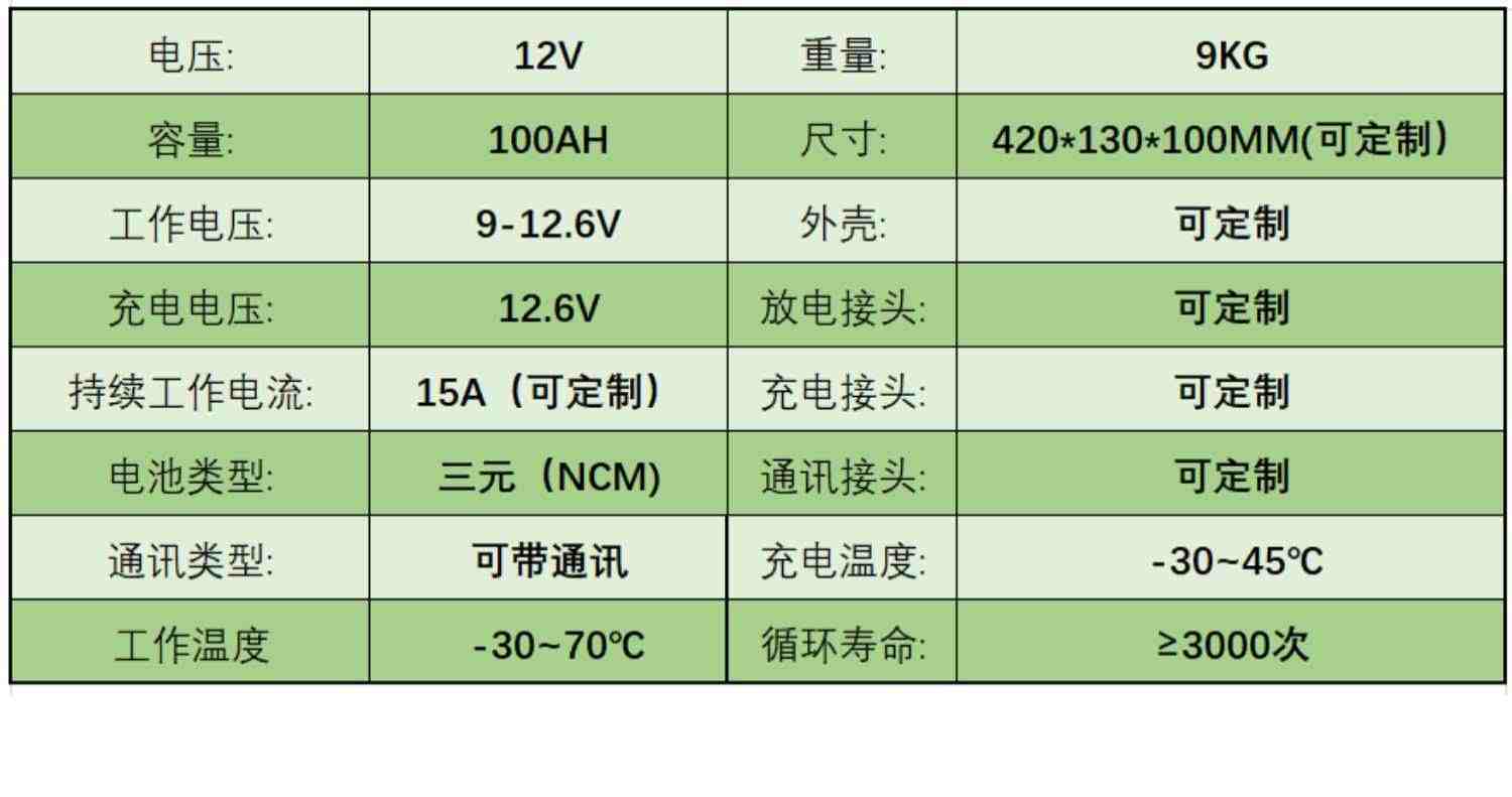 弘孚 定制12V100ah耐低温穿梭车 机器人AGV电池 通讯工业备用电源