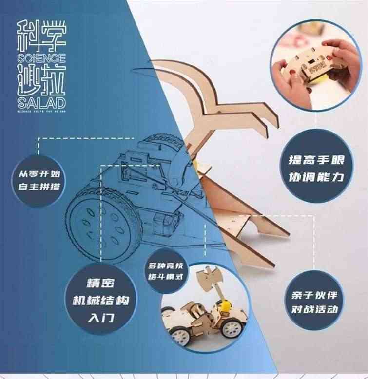 科学沙拉遥控格斗机器人男孩礼物赛车博茨大战铁甲雄心battlebots