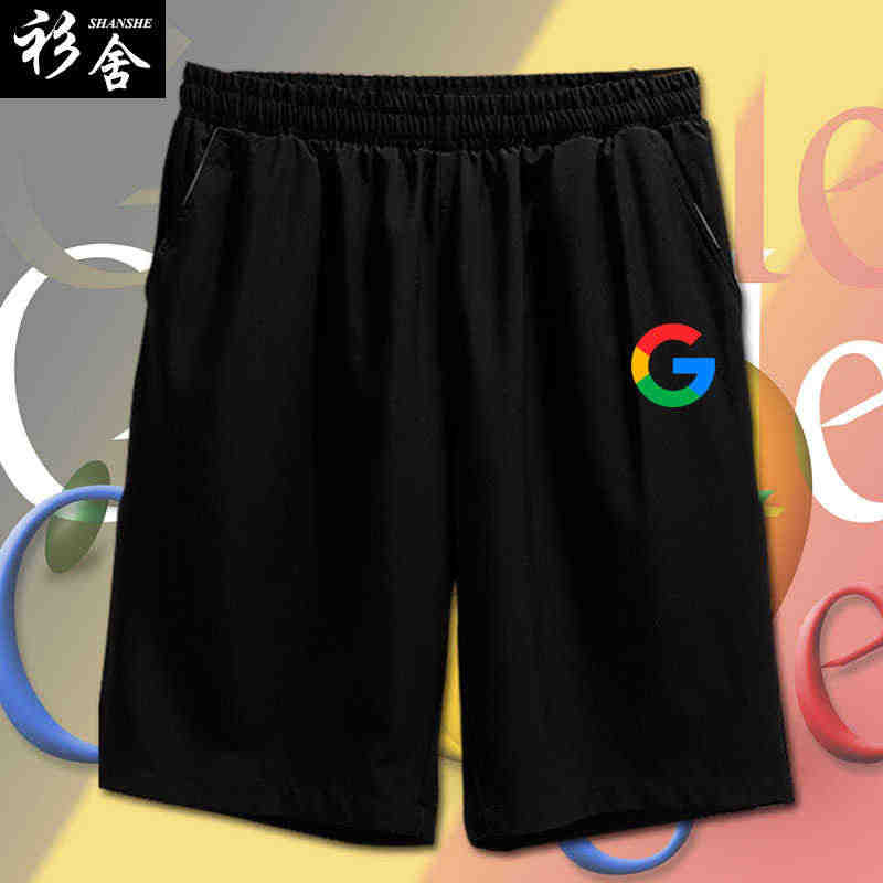 谷歌程序员google logo搜索引擎理速干短裤男士5五分裤子休闲中...