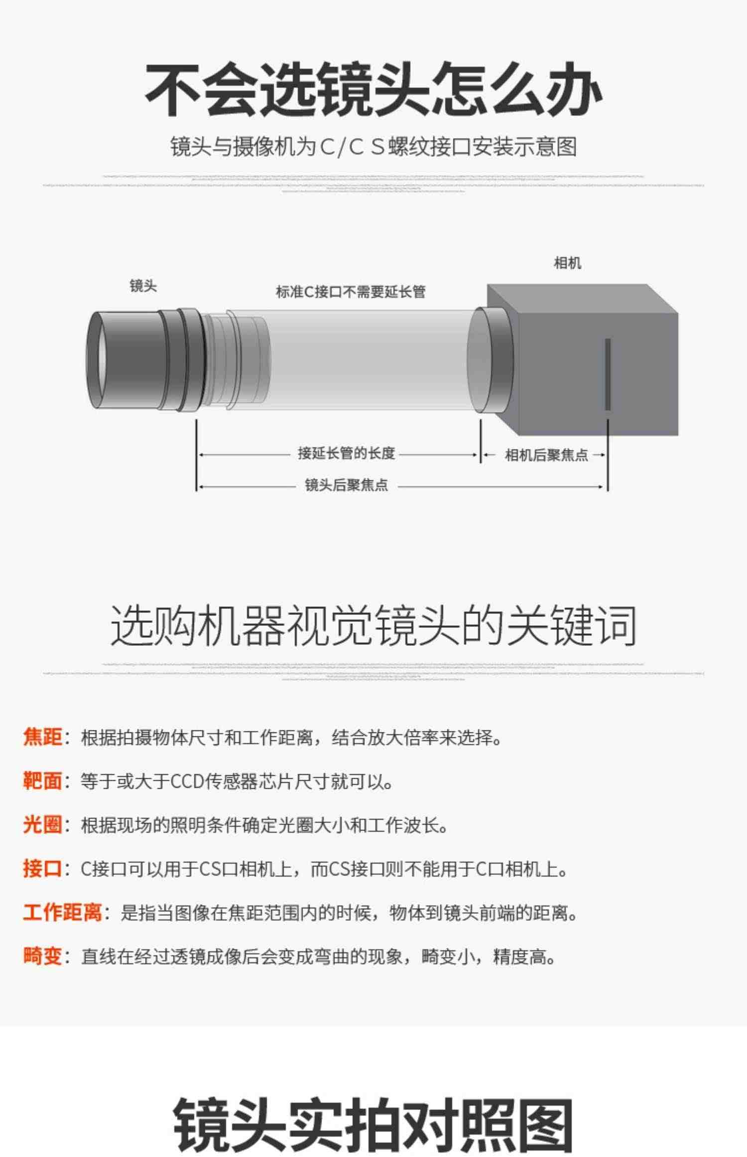 大靶面工业镜头16mm 4/3英寸工业相机1200万像素镜头C口检测镜头手动光圈扫码镜头自动化机器视觉CCD镜头厂家