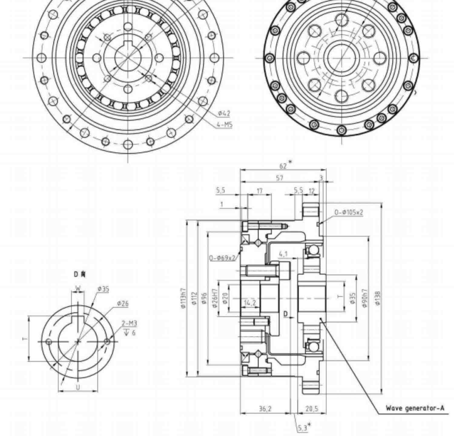 QH来福谐波减速机器人LSS/LSD/LHT/LFS14/20/25/32绿的HD机械手