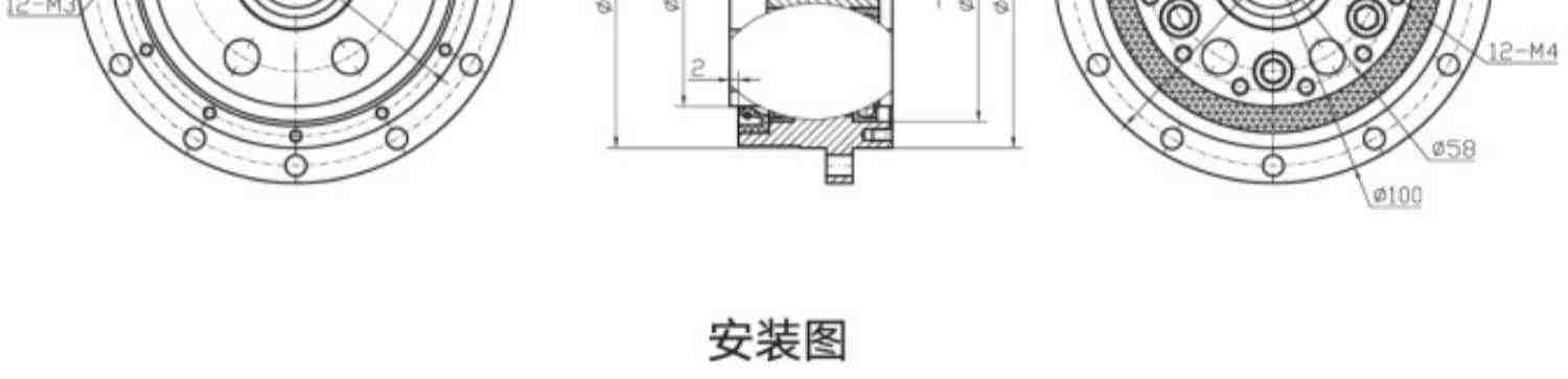 变位机RV减速机器人摆线针轮机械手关节法兰盘输出中空旋转平台