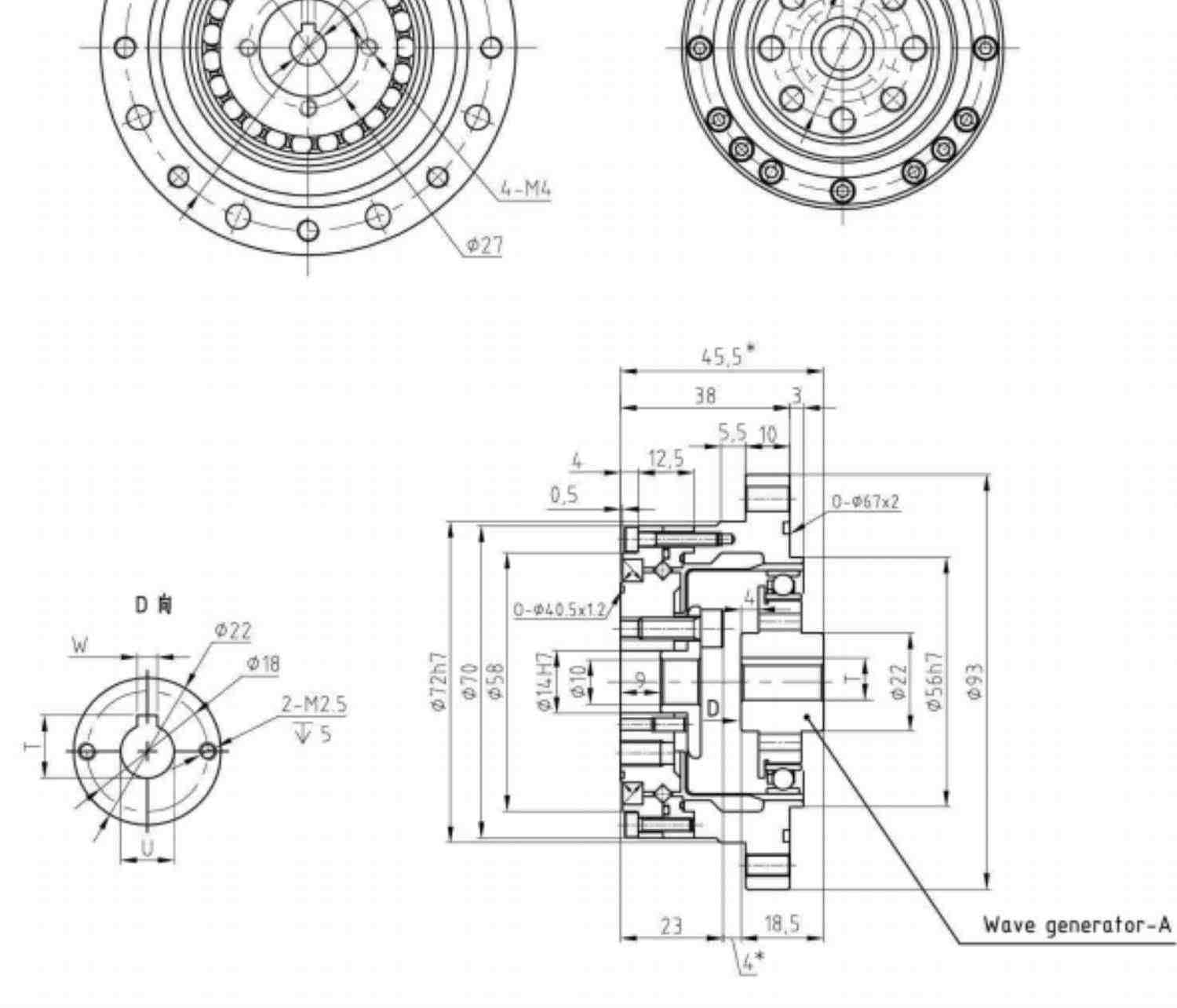 QH来福谐波减速机器人LSS/LSD/LHT/LFS14/20/25/32绿的HD机械手