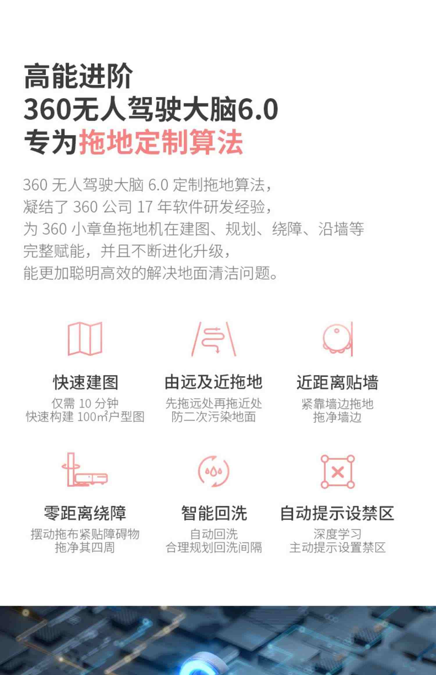 360拖地机器人小章鱼K7智能全自动家用擦洗自清洁三合一扫地伴侣