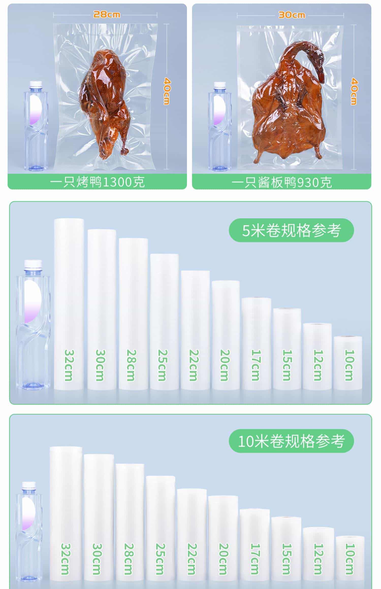 喜之龙纹路真空袋食品袋密封包装卷袋抽真空袋子塑封压缩网纹家用