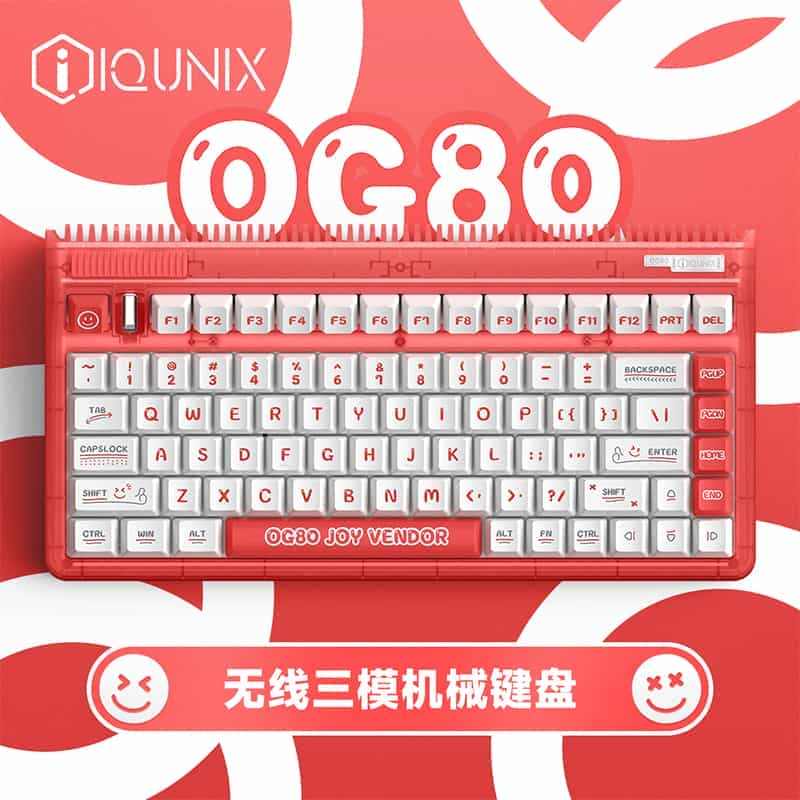 IQUNIX OG80快乐贩卖机三模无线机械键盘电竞办公热插拔金粉快银...