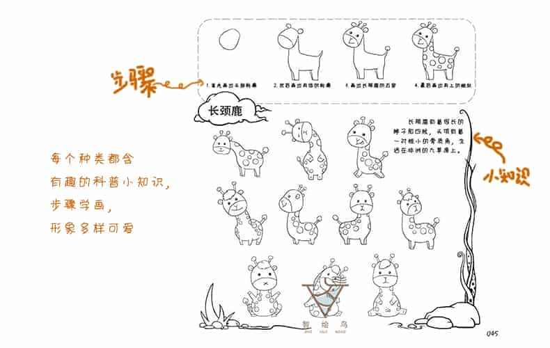 简笔画8000例启蒙学幼师儿童漫画美术素材人物绘画画册本卡通入门幼儿成人动物画临摹手创意大全涂色书籍本铅笔线条教材少儿教程书