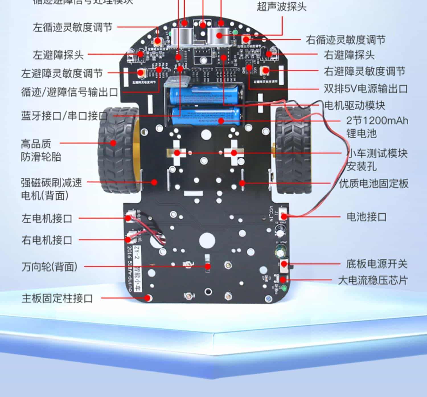 51单片机智能小车循迹寻迹 避障 遥控 蓝牙编程开发板机器人套件