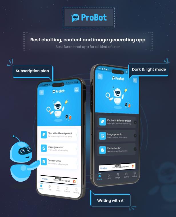 【ChatGPT】APP源码，ProBot – ChatGPT v1.2 Admob |订阅 InApp | AI 聊天、写作助手和图像生成器 APP源码