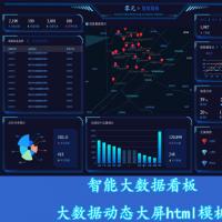 智能大数据看板_大数据动态大屏html模板