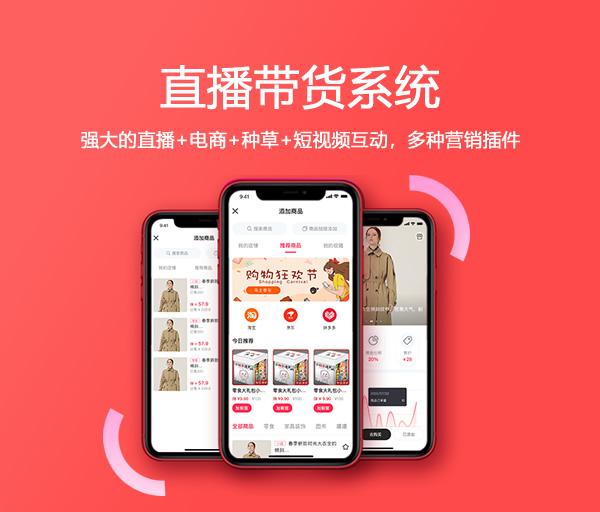 直播带货软件语聊系统短视频带货电商商城连麦PK主播工会APP开发
