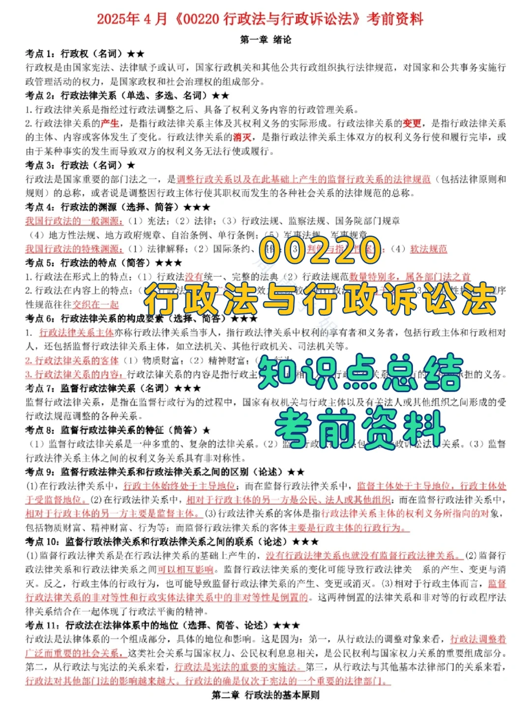 自考必看《行政法与行政诉讼法》考前知识点 - 宋马
