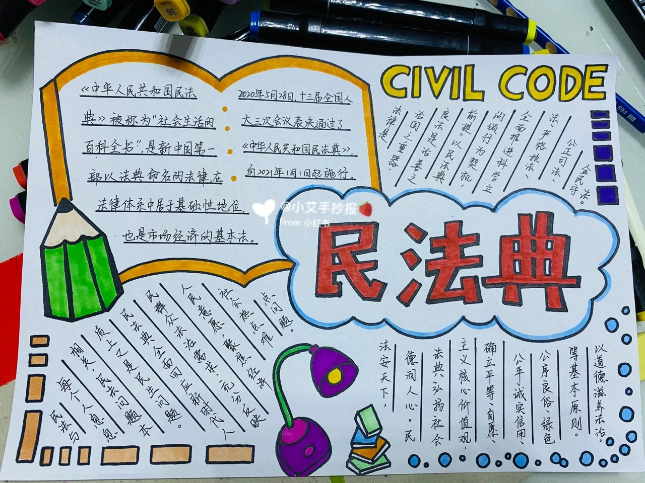 “民法典”手抄报 - 宋马