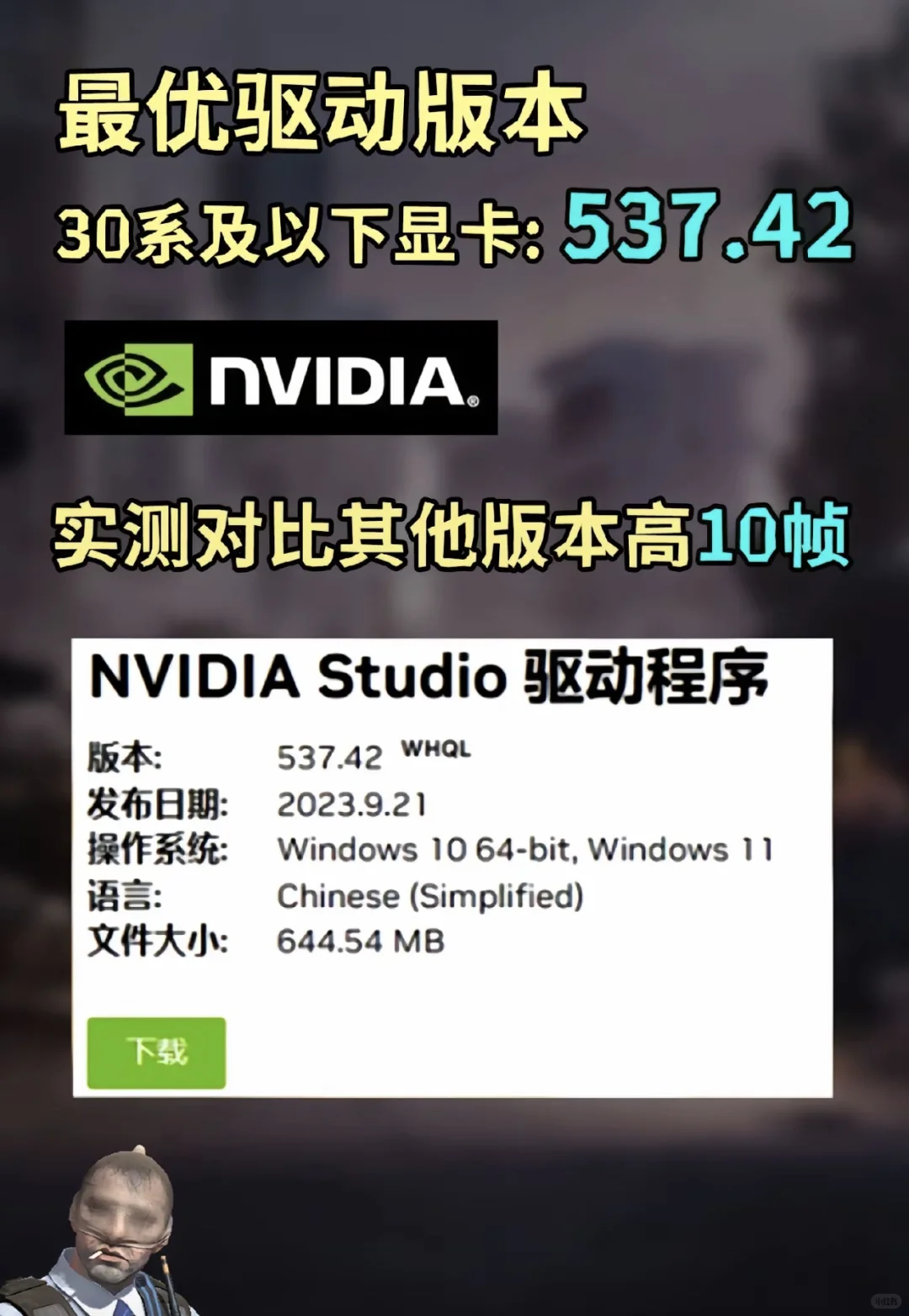 正确选择显卡驱动版本！帧数暴涨画面更丝滑！
