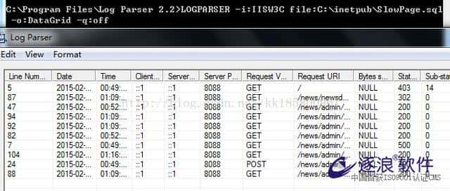 Log Parser分析IIS日志示例