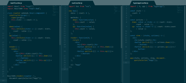 JavaScript框架比照及案例（React、Vue 及 Hyperapp）