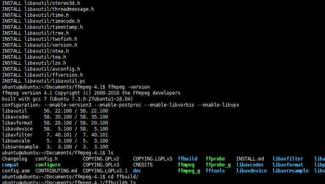 ubuntu 下安装ffmpeg