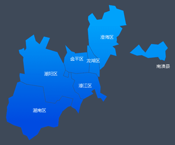 echarts地图整体渐变色