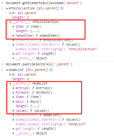 querySelectorAll和getElementsByClassName的认识